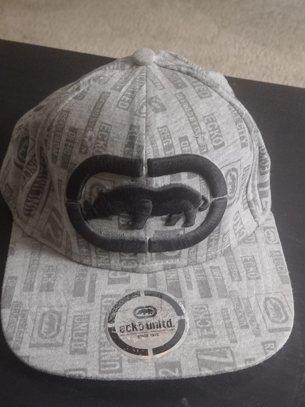Ecko Unlimited All Over Print Snapback Hat with Raised Rhino Patch... $3